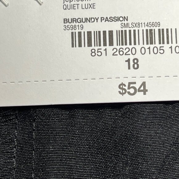 Liz Claiborne Women Wide-Leg High-Rise Stretch Burgundy Velvet Pants Sz 18 NWT - Picture 6 of 13